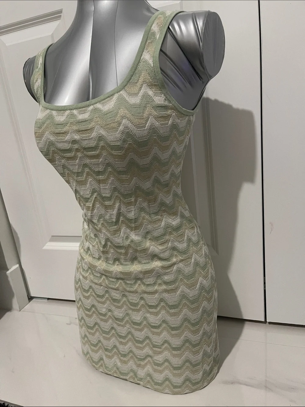 Authentic Devon Windsor Selena Metallic chevron mini dress size XS